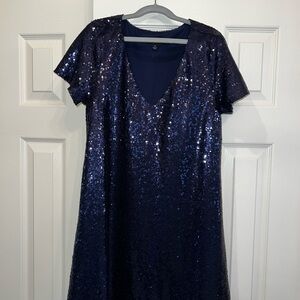 Lulus Navy Blue Sequin Dress